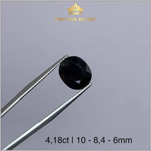 Viên Sapphire đen tuyền tự nhiên 100% 4,18ct - IRSP 237418 hình ảnh