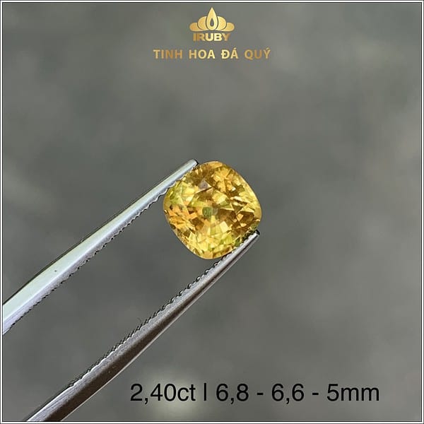 Viên Zircon tự nhiên 100% màu vàng chanh 2,40ct - IRZC 237240 hình ảnh