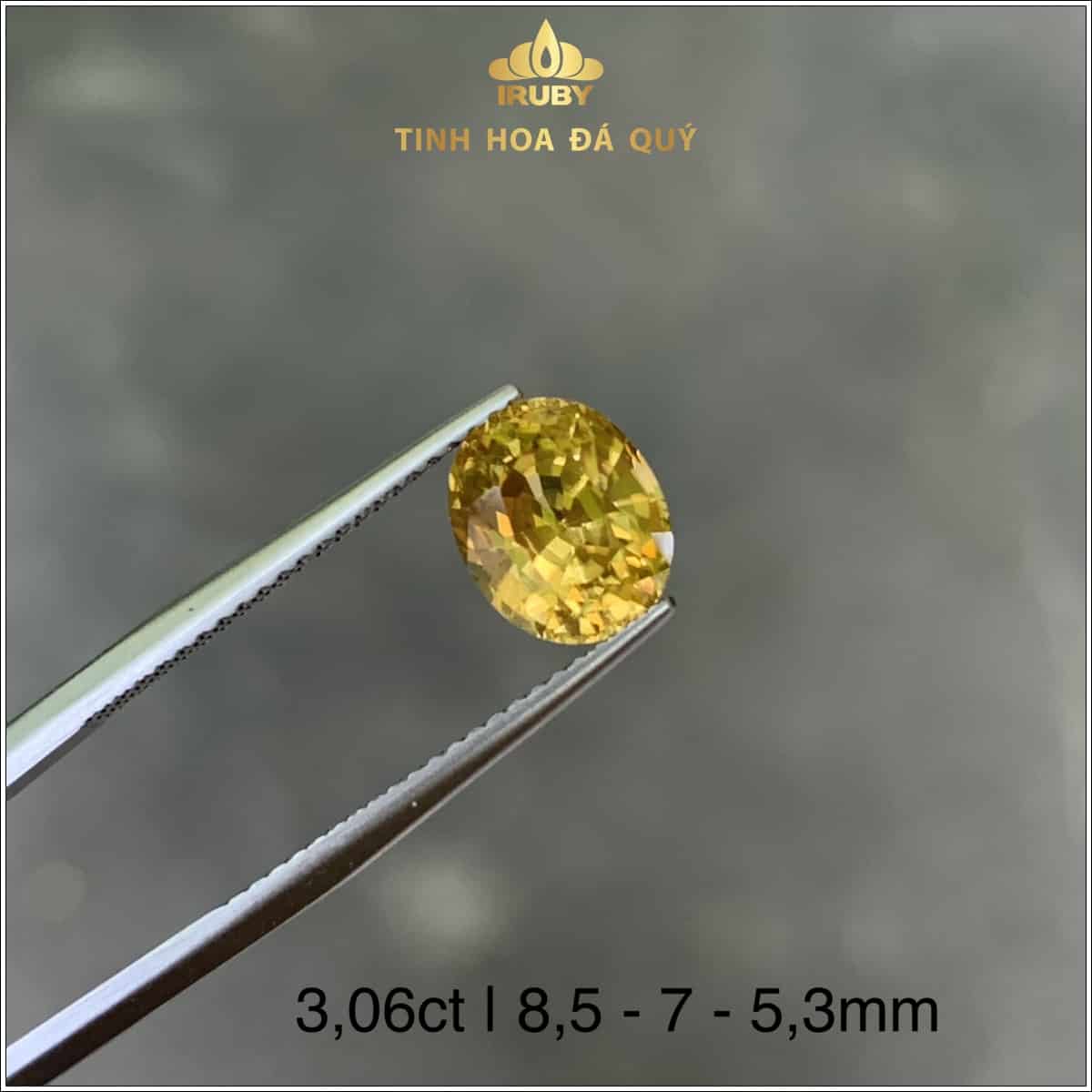Viên đá Zircon tự nhiên màu vàng chanh 3,06ct - IRZC 237306 hình ảnh
