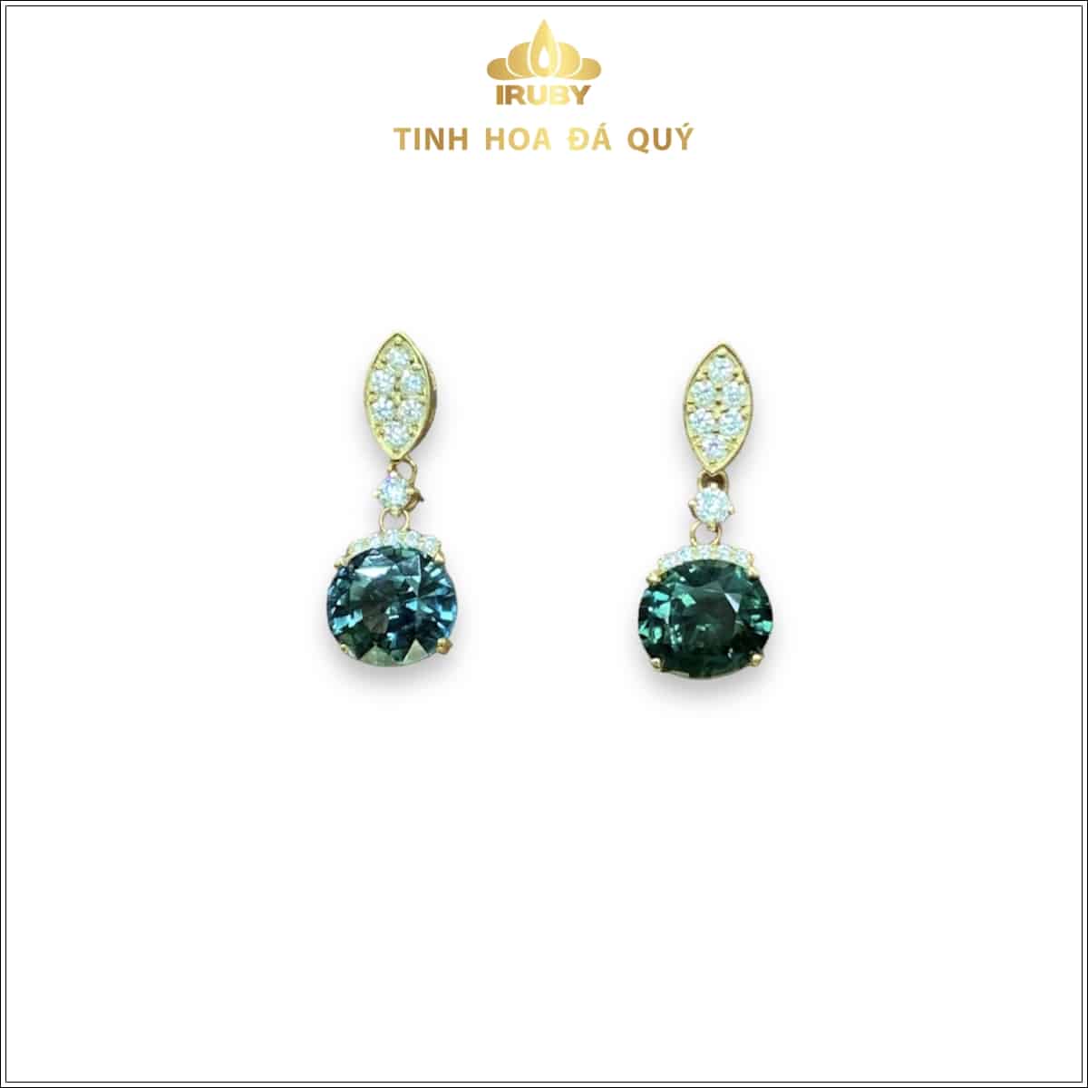 Đôi Bông tai Sapphire màu xanh lục đẹp – IRSP 238411