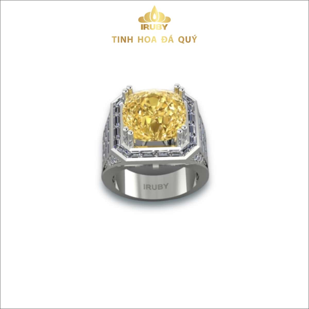 Nhẫn nam Sapphire vàng phong cách doanh nhân mẫu 3d - 23804