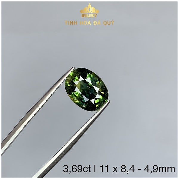 Viên Sapphire màu xanh lá 3,69ct tự nhiên IRGS126 - 23836 hình ảnh