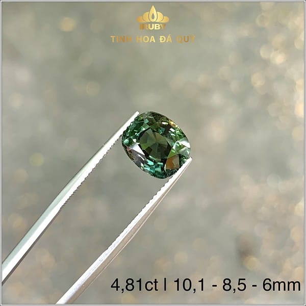 Viên Sapphire màu xanh lục 4,81ct tự nhiên IRGS121 - 23848 hình ảnh