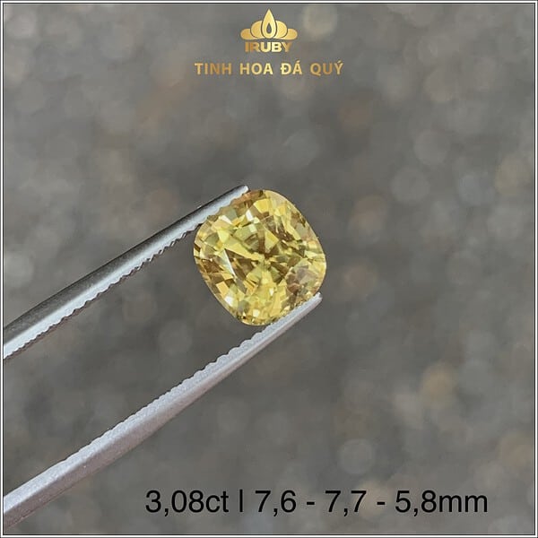 Viên Zircon tự nhiên màu vàng Gold đẹp 3,08ct - IRZC 238308 hình ảnh