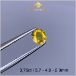 Đá Sapphire vàng tự nhiên khối Oval 0,75ct – IRSP 238075