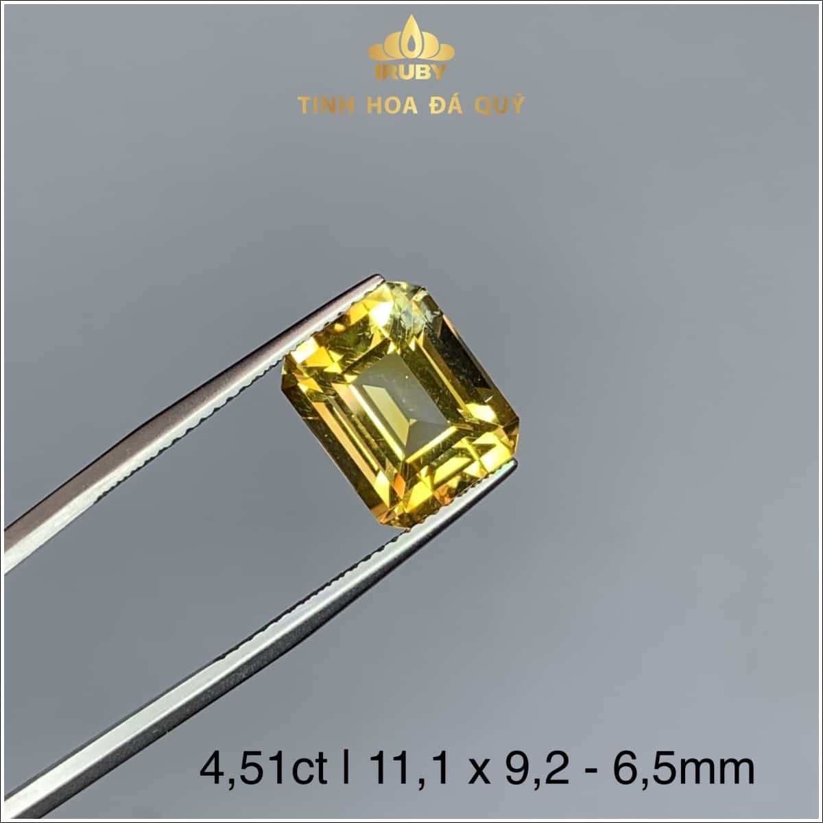 Viên Citrin vàng tự nhiên dáng Emerald 4,51ct IRCT02 - 238451 hình ảnh 3