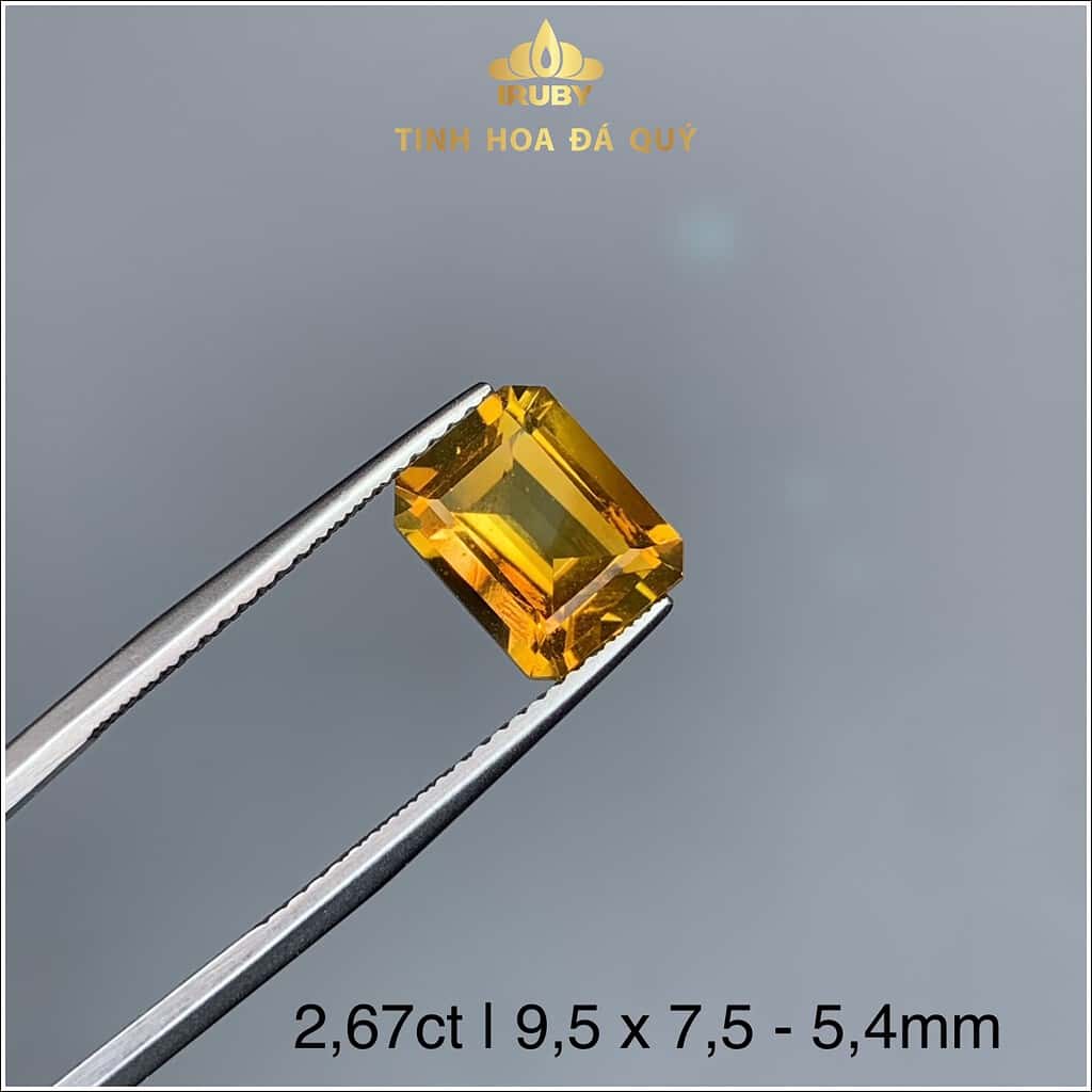 Viên Citrin Emerald vàng đậm tự nhiên 2,67ct IRCT09 - 239267 hình ảnh 3