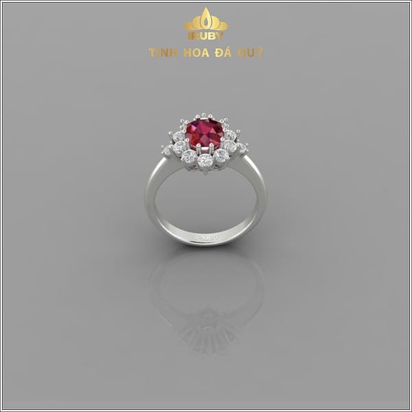 Mẫu 3D nhẫn nữ đá chủ Ruby facet 2,12ct - IR231018 hình ảnh 2