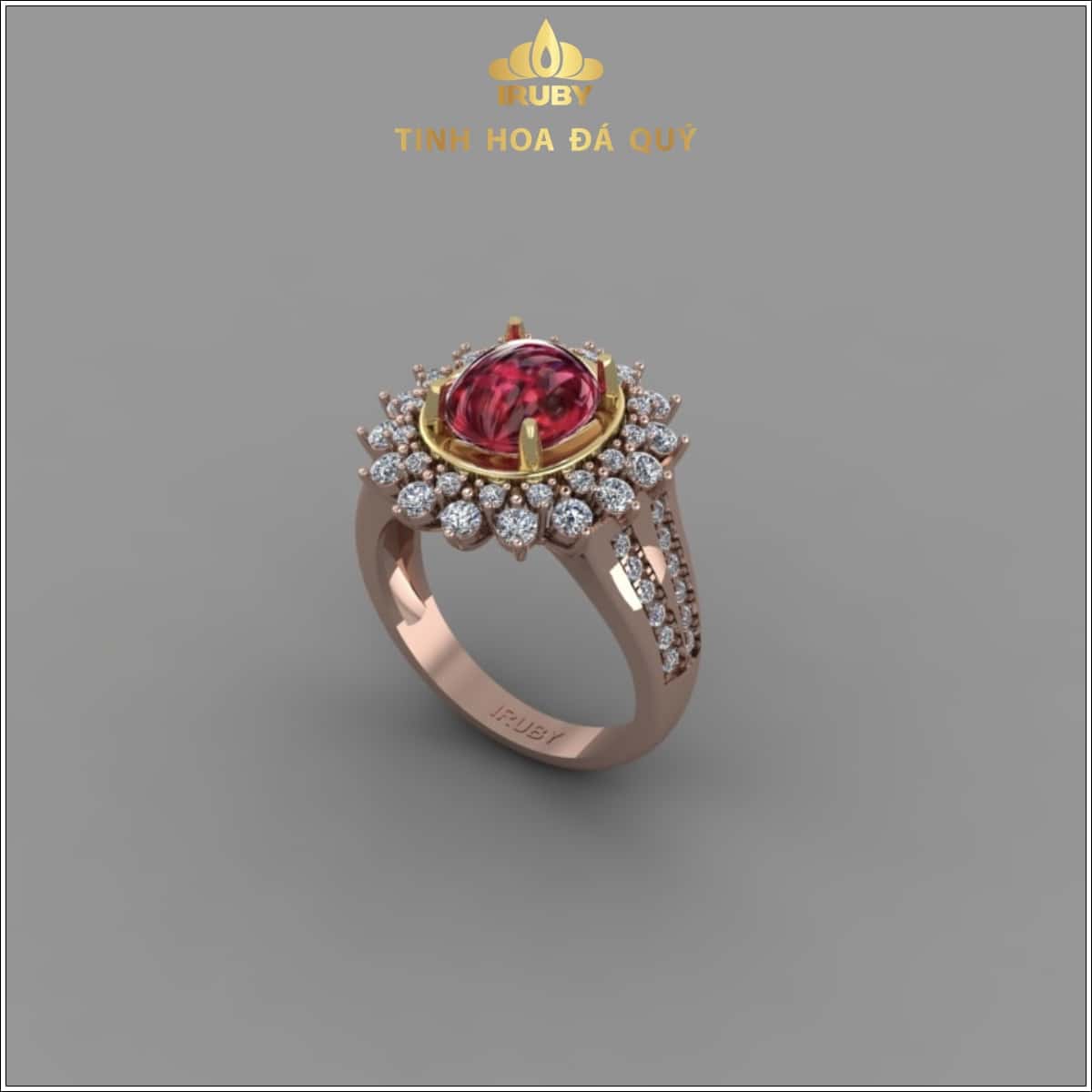 Mẫu 3D nhẫn nữ ruby sao tự nhiên – IRRB 2310343