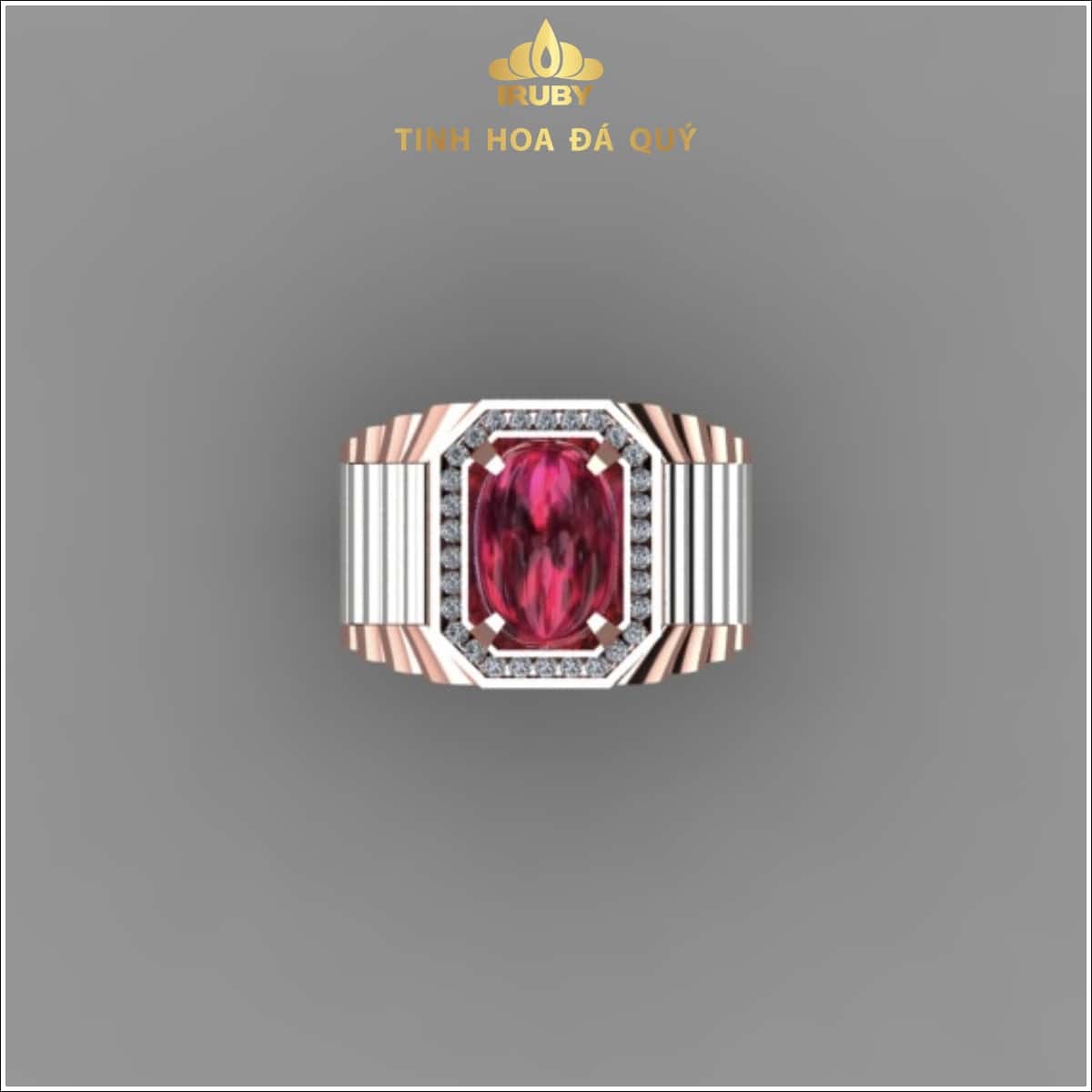 Mẫu 3d nhẫn nam Rolex phối vàng trắng và hồng – IR230912
