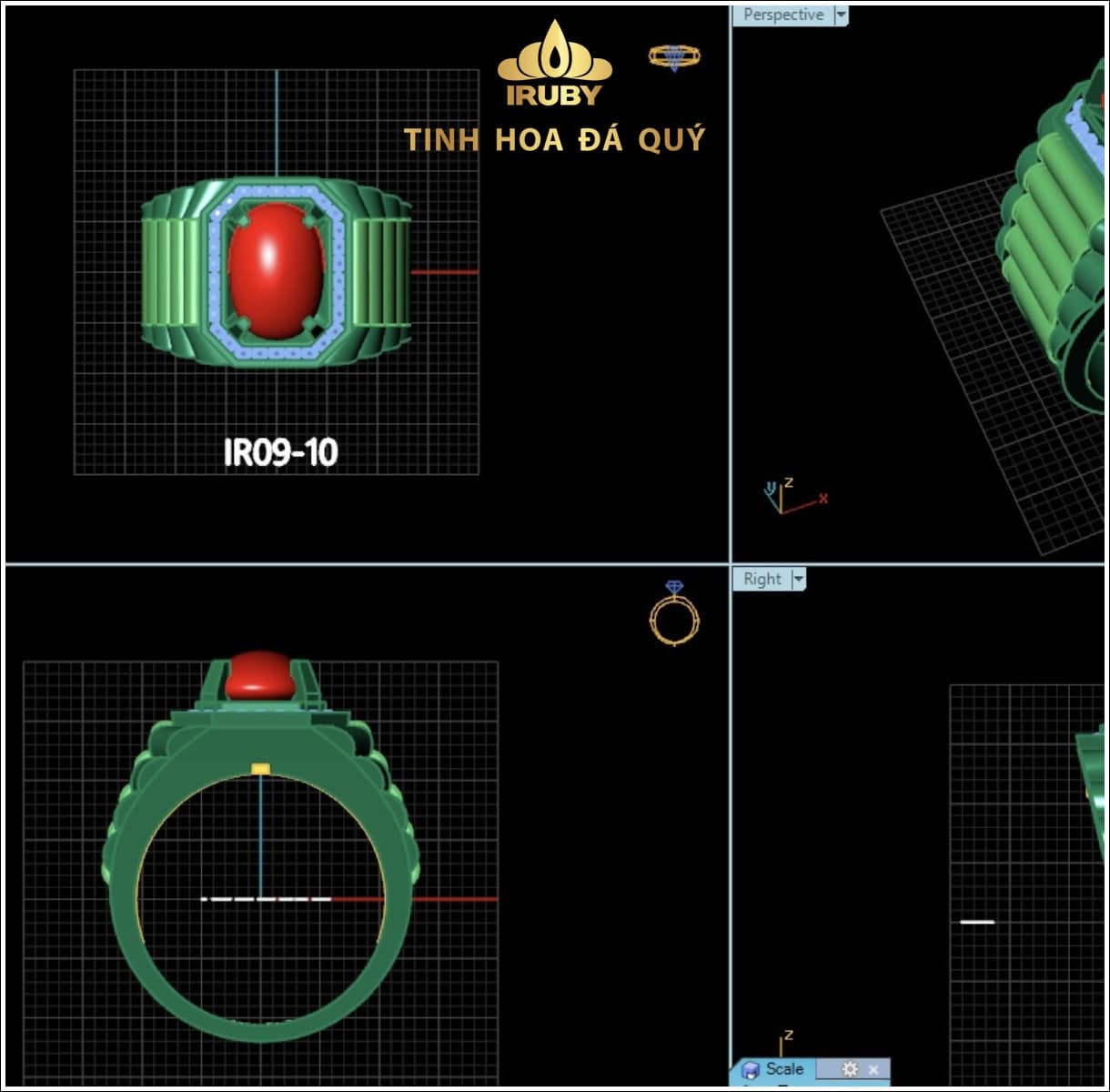 Mẫu 3D nhẫn nam Ruby Rolex – IRRC 230912
