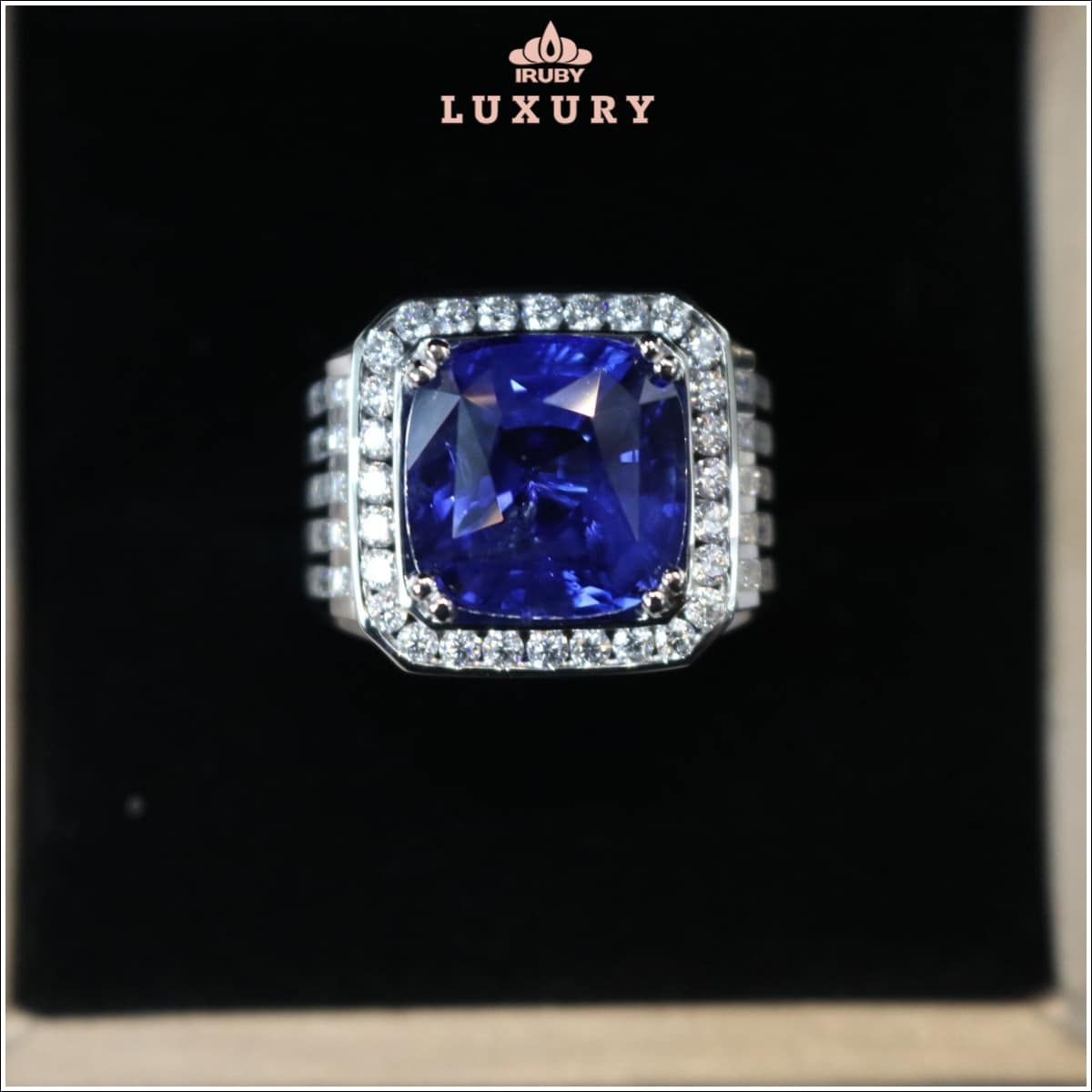 Nhẫn nam Luxury Royal Blue Sapphire phong cách giới thượng lưu – IRSP 239107