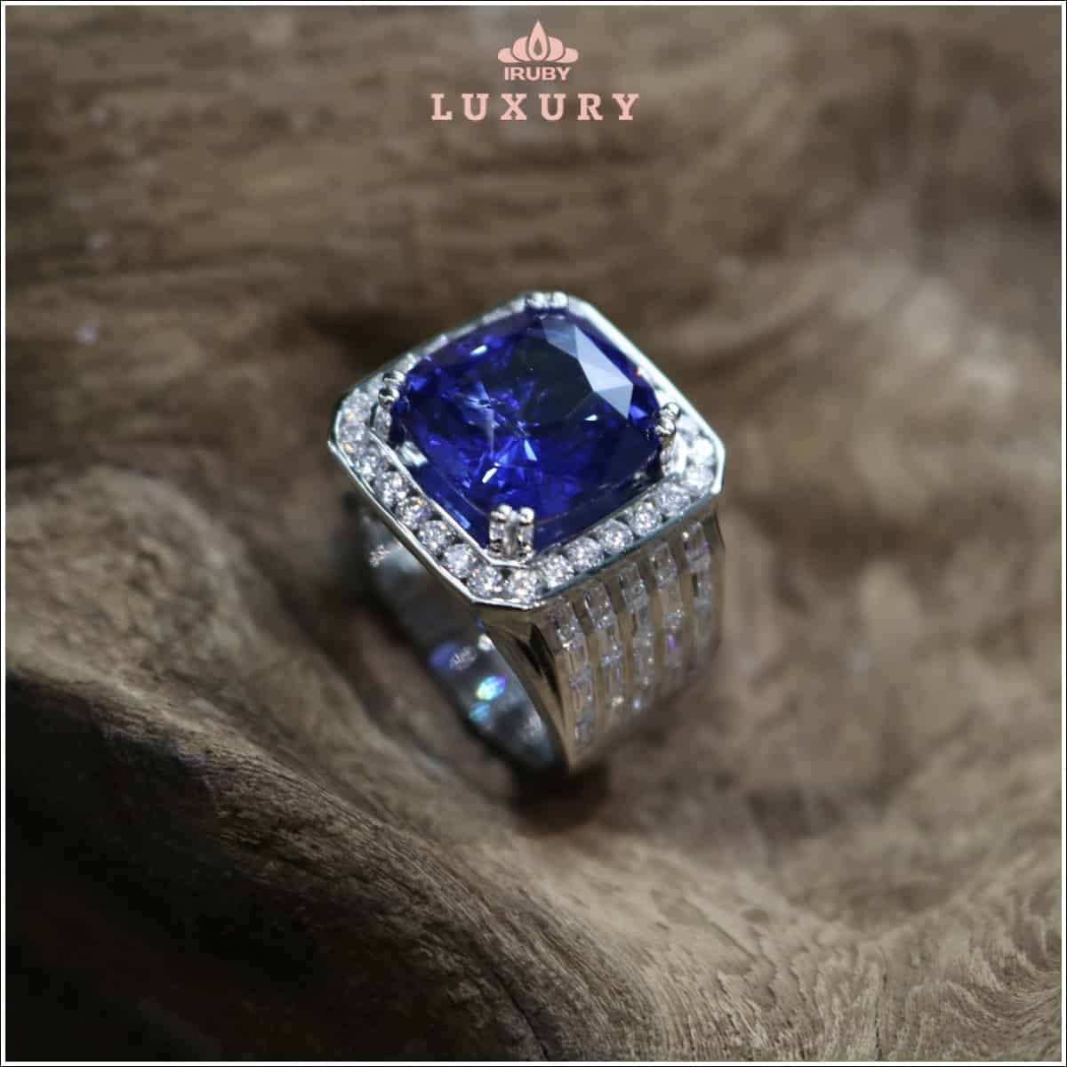 Nhẫn nam Luxury Royal Blue Sapphire phong cách giới thượng lưu – IRSP 239107