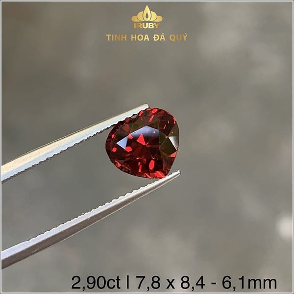 Viên Garnet trái tim đỏ thuần 100% 2,90ct - IRGN 239290 hình ảnh 3