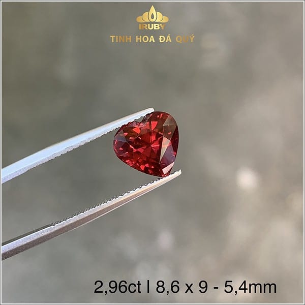 Viên Granet trái tim tự nhiên 100% 2,96ct - IRGN 239296 hình ảnh 3