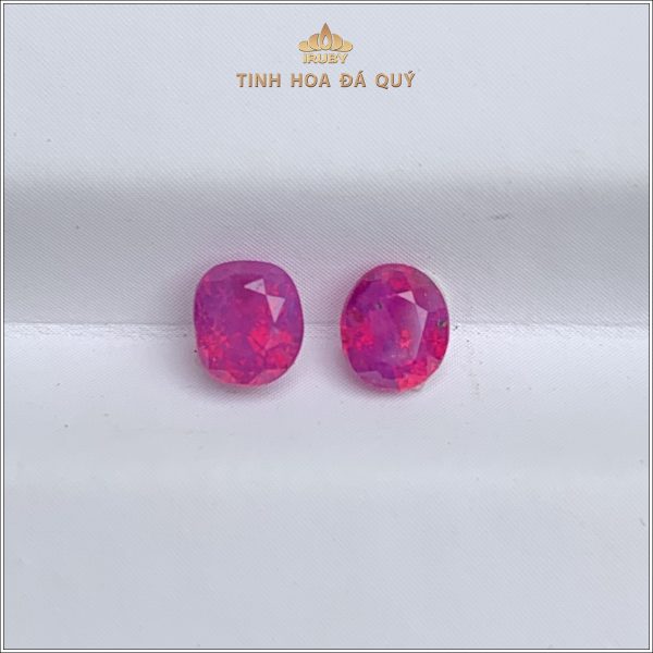 Đôi Ruby facet đỏ hồng Lục Yên 1,06ct IRRF172 2311106 hình ảnh 2