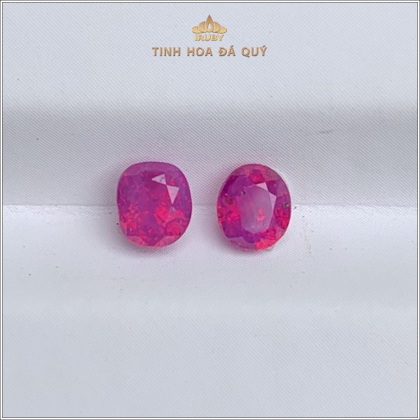 Đôi Ruby facet đỏ hồng Lục Yên 1,06ct IRRF172 2311106 hình ảnh 3