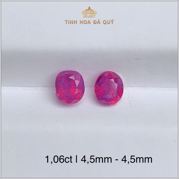 Đôi Ruby facet đỏ hồng Lục Yên 1,06ct IRRF172 2311106 hình ảnh 4