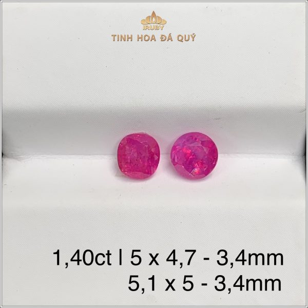 Đôi Ruby facet đỏ hồng Lục Yên 1,40ct - IRRF164 2311140 hình ảnh 4