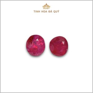 Đôi Ruby facet đỏ huyết Lục Yên 1,10ct - IRRF166 2311110 hình ảnh