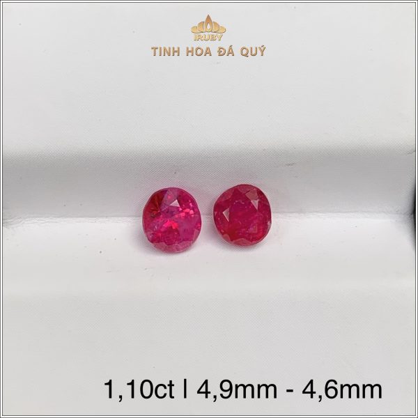 Đôi Ruby facet đỏ huyết Lục Yên 1,10ct - IRRF166 2311110 hình ảnh 4