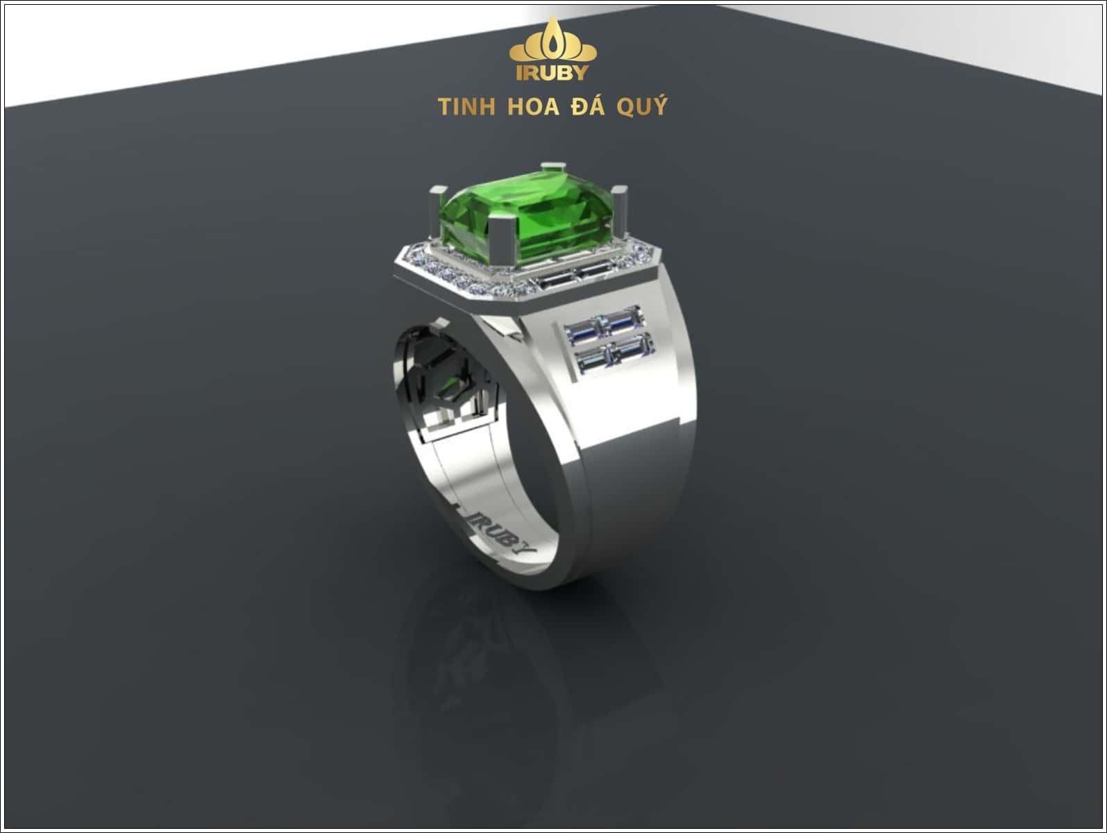 Mẫu 3D nhẫn nam Tourmaline mẫu Chủ Tịch – IRTM 2310361