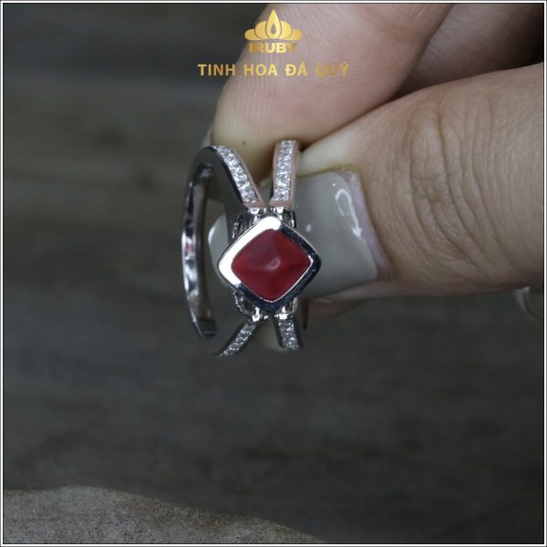 Nhẫn nam tinh thể xoay được 2 mặt Spinel tự nhiên 100% - IRSI 2311686 hình ảnh 7