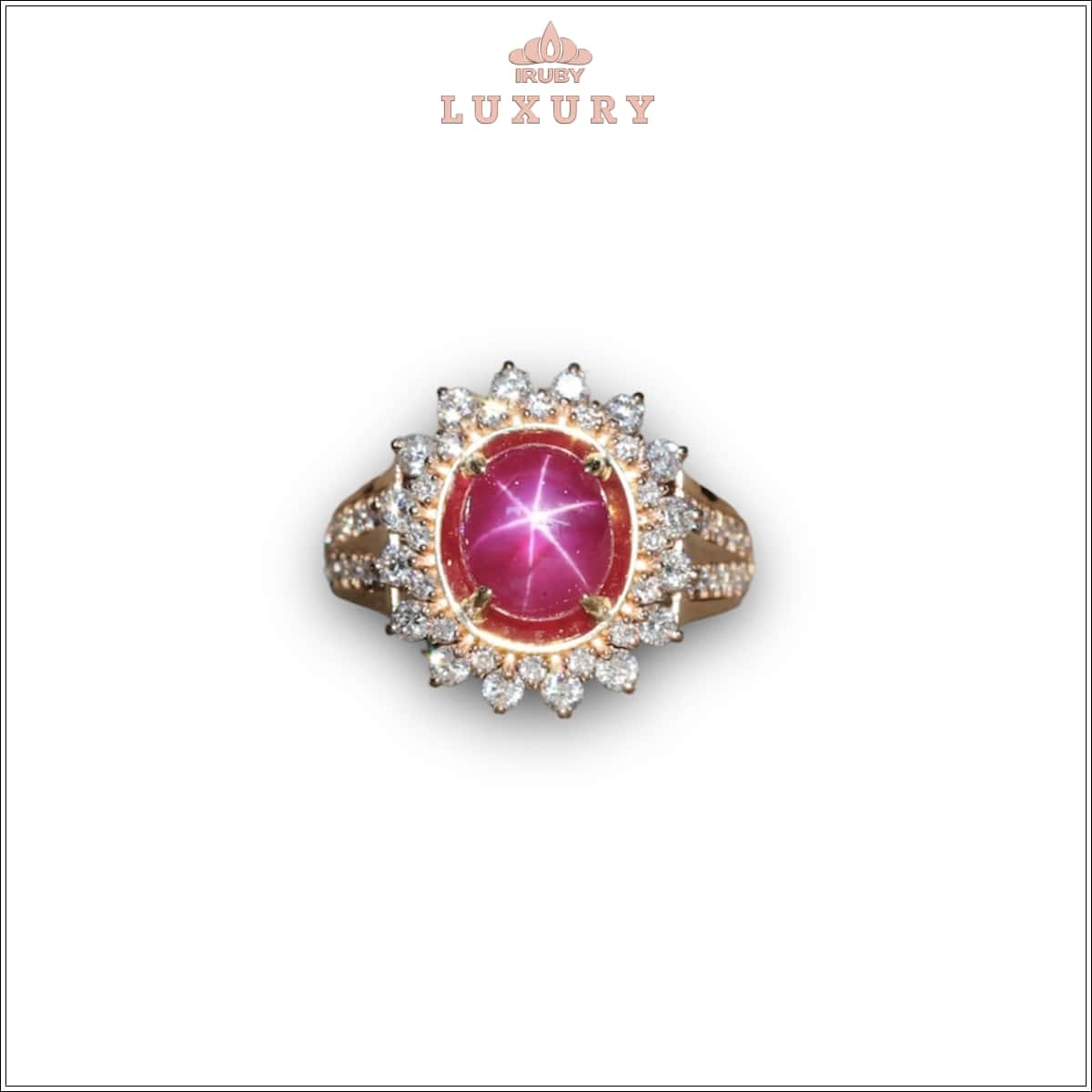 Nhẫn nữ Ruby sao kết kim cương tự nhiên - IRSR140 238343