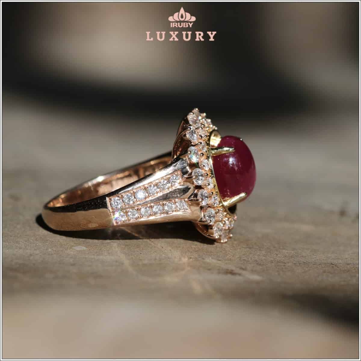 Nhẫn nữ Ruby sao kết kim cương tự nhiên – IRSR140 238343
