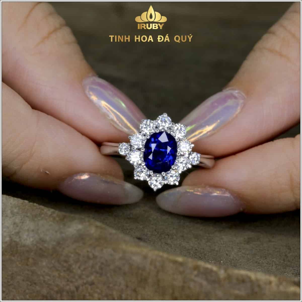 Nhẫn nữ Sapphire tự nhiên xanh hoàng gia - IRBS131 2310164 phong cách thời thượng 