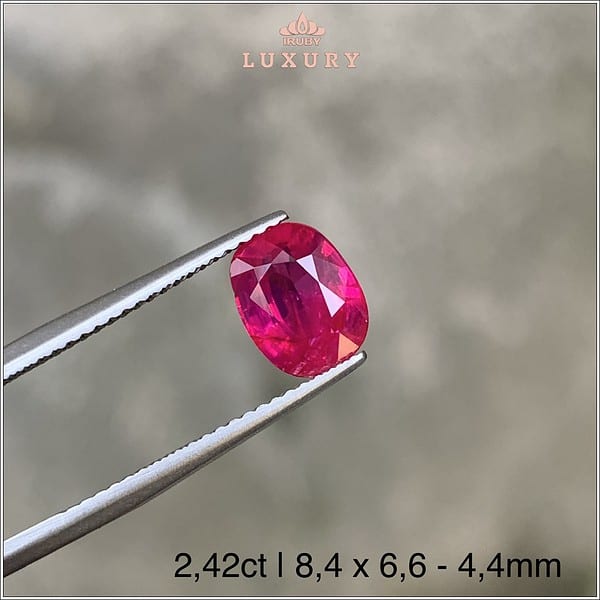 Viên Ruby facet đỏ Lục Yên 2,42ct - IRRF156 2311242 hình ảnh 2