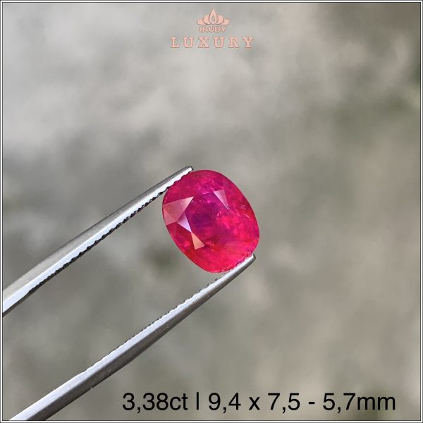 Viên Ruby facet đỏ Lục Yên VIP 3,38ct - IRRF157 2311338 hình ảnh 2