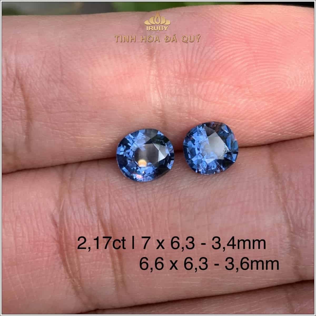 Đôi bông tai Spinel Blue - IRSI 2312217 viên đá chủ của thiết kế mẫu hoa tai