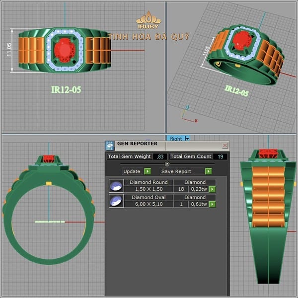 Mẫu 3D nhẫn nam Rolex - IRRB 2312083 hình ảnh 3