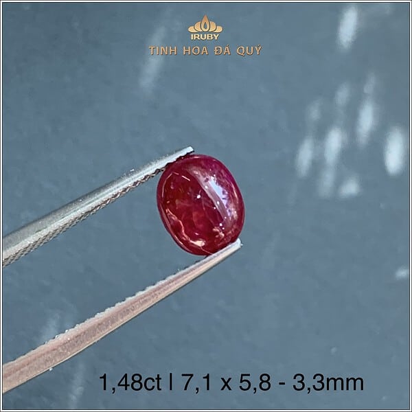 Viên Ruby cabochon đỏ huyết Lục Yên 1,48ct - IRRC186 2312148 hình ảnh 3