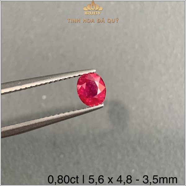 Viên Ruby facet đỏ huyết rực lửa 0,80ct - IRRF179 2312080 hình ảnh 2