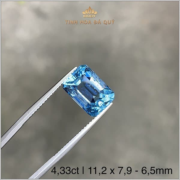 Đá Aquamarine xanh biển chiếu đẹp 4,33ct - IRAQ12 2401433 hình ảnh 2