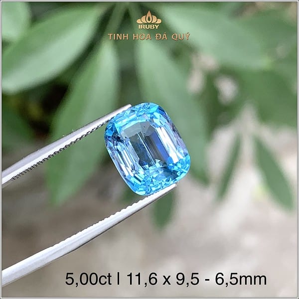 Đá Aquamarine xanh biển gam màu đẹp nhất 5,00ct - IRAQ11 2401500 hình ảnh 2