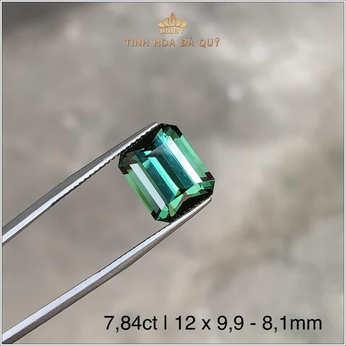 Đá Tourmaline cắt giác emerald tự nhiên 100% 7,84ct – IRTM37 2401784