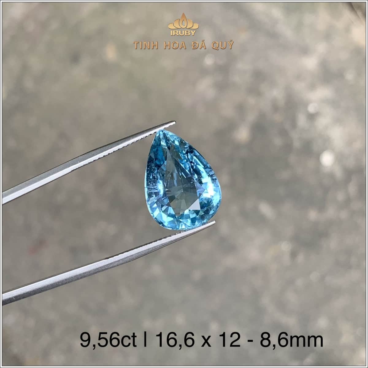 Mặt dây Aquamarine dáng giọt nước – IRAQ5 2312956