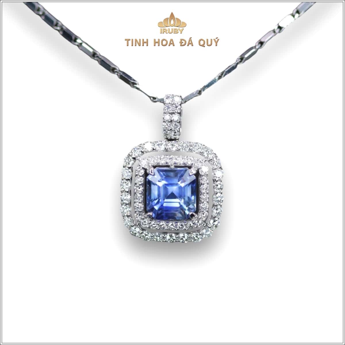 Mặt dây Sapphire xanh lam kết Kim Cương – IRBS 2401173