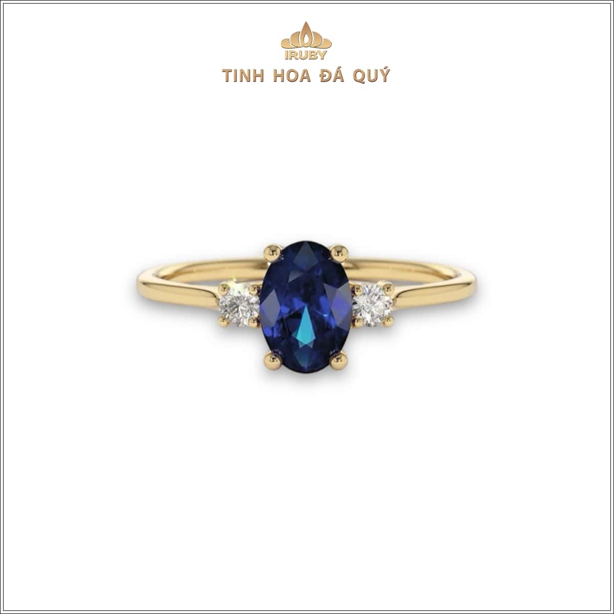 Mẫu nhẫn Sapphire xanh lam 3 Stone – IRBS 240107