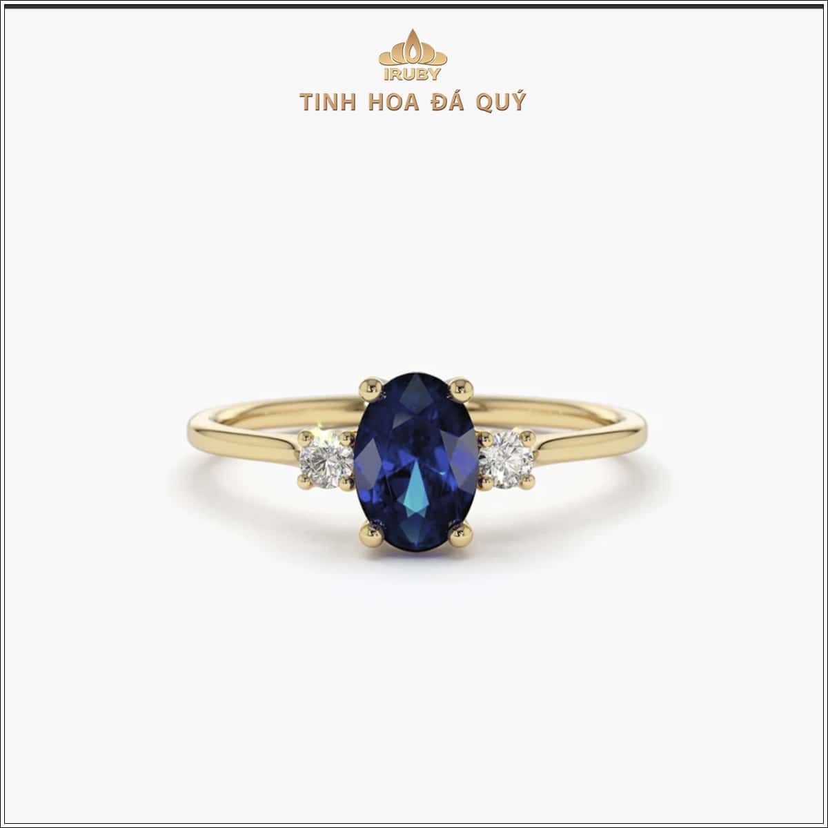 Mẫu nhẫn Sapphire xanh lam 3 Stone – IRBS 240107