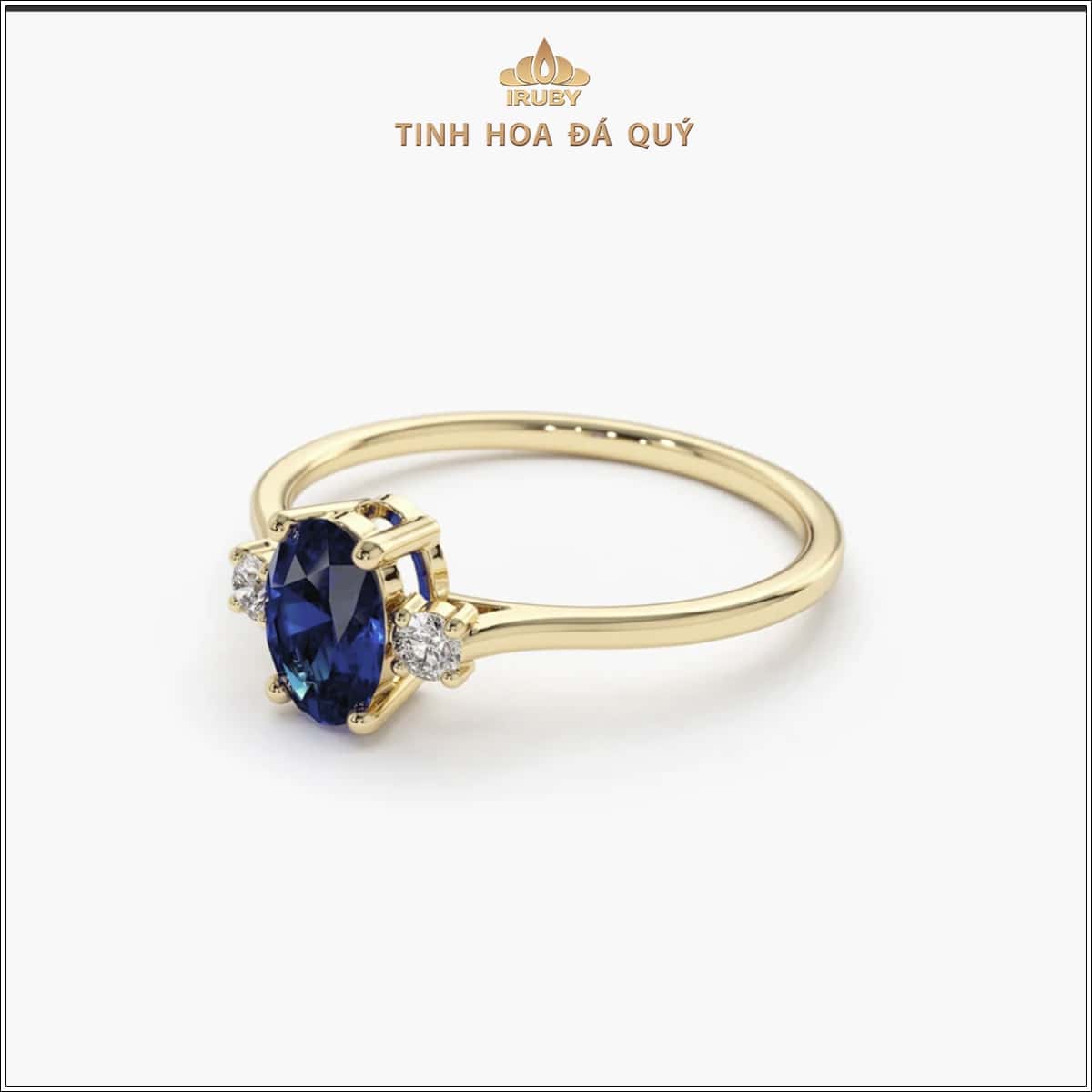 Mẫu nhẫn Sapphire xanh lam 3 Stone - IRBS 240107 hình ảnh 2