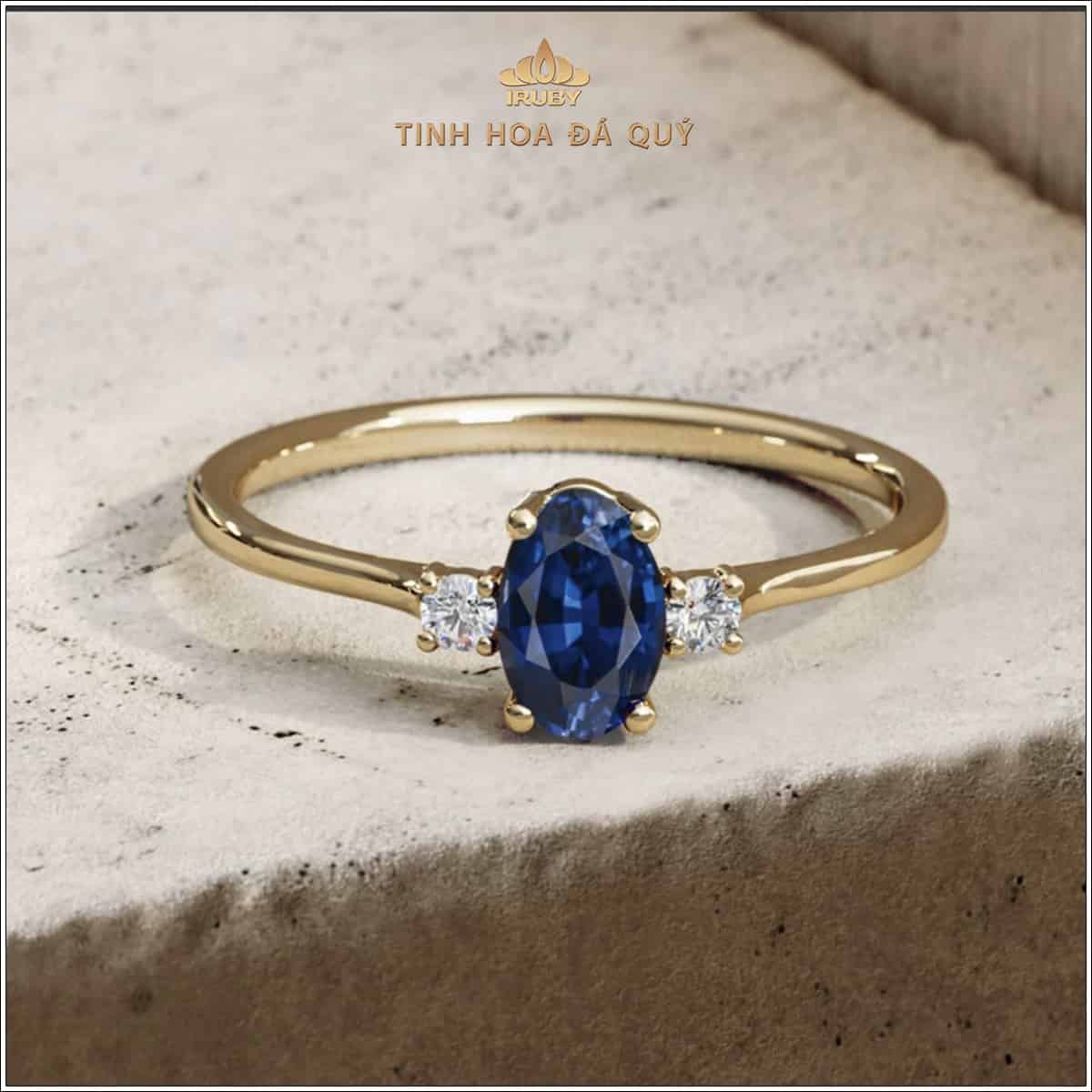 Mẫu nhẫn Sapphire xanh lam 3 Stone - IRBS 240107 hình ảnh 3