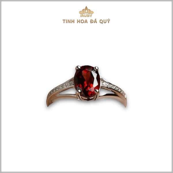 Mẫu nhẫn nữ Garnet kết Kim Cương - IRGN 240101 hình ảnh