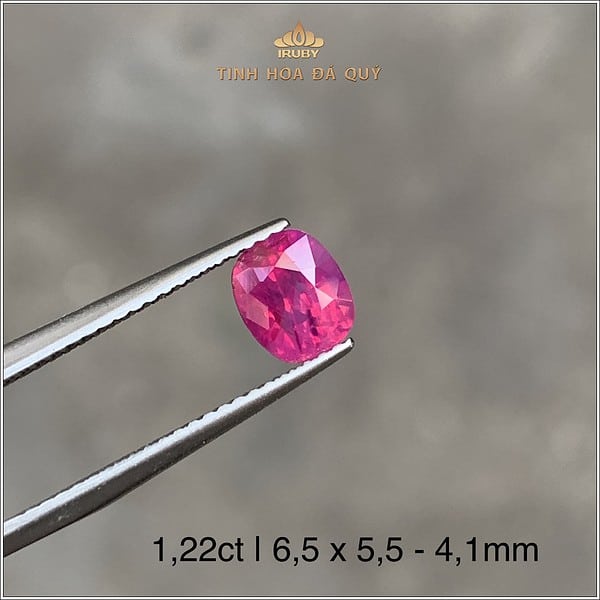 Viên Ruby facet đỏ hồng ánh cháo đồng 1,22ct - IRRF203 2401122 hình ảnh 3