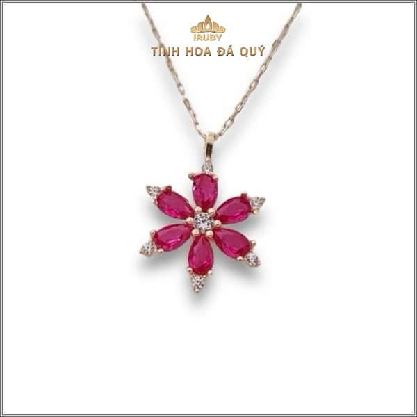 Mẫu dây chuyền Ruby Flowers - IRRF 240121 hình ảnh