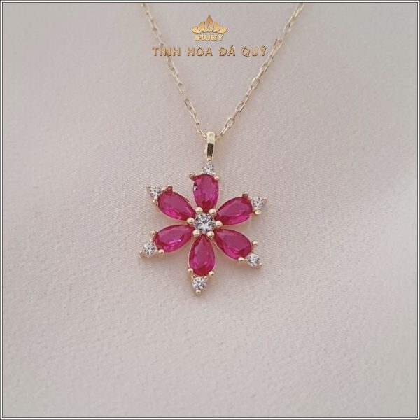 Mẫu dây chuyền Ruby Flowers - IRRF 240121 hình ảnh 1