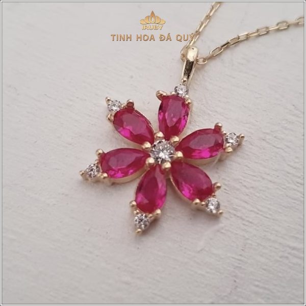 Mẫu dây chuyền Ruby Flowers - IRRF 240121 hình ảnh 2